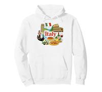 Italy Travel Icons Culture Landmarks Art Design Pullover Hoodie