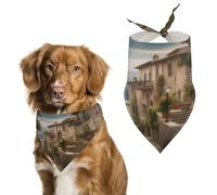 Italy Tuscan Dog Bandanas Cute Soft Cotton Puppy Scarves Washable Daily Summer Durable Triangle Reversible Bibs Suitable for Small Medium Large Dogs and Cats