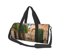 Italy Tuscan Duffle Bag With Shoes Compartment And Adjustable Strap,Foldable Travel Duffel Bags For Men Women,Waterproof Duffel Bags, Black, One Size