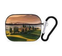 Italy Tuscan for Airpod Pro Case Cover Hard Shell Full Drop Protection Cover with Keychain Compatible with AirPod Pro 2nd/1st Generation, Front LED Visible,Black