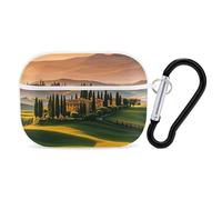 Italy Tuscan for Airpod Pro Case Cover Hard Shell Full Drop Protection Cover with Keychain Compatible with AirPod Pro 2nd/1st Generation, Front LED Visible,White