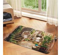 Italy Tuscan print Cats Pet Bowl Placemat Pet Feeding Mats for Dogs, Non-Slip PU Leather Tablecloth for Pets