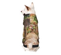 Italy Tuscan Print Dog Hoodie For Small Dogs, Warm, Soft, And Breathable Sweatshirt, Easy To Wear Jumper, Pet Winter Weather Coat Pullover