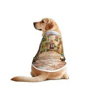Italy Tuscan Print Dog Outfit Sleeveles, Funny Pet Dog Clothes Machine Washable Shirt Vest For Medium Large Dogs