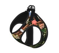 Italy-Tuscan Print Pet Leash Vest,Breathable Mesh Pet Harness, Reflective For Small Medium Dogs Safe Easy Walking