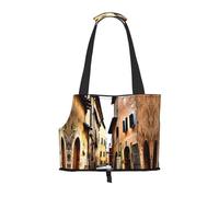 Italy Tuscan Print Pet Tote Bag,Portable Small Dogs Pet Tote Bag For Subway, Walking, Hiking