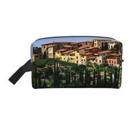 Italy-Tuscan Print Storage Bag，Zippered Storage Bags Travel Accessories Essential Toiletries Purse Pouch