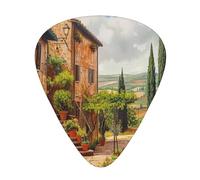 Italy Tuscan Printed Custom 12 Pieces Guitar Pick In A Box,The Pick Makes Sound Clear, Ukulele, Electric Bass (0.46 0.71 0.96mm)