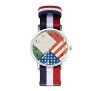 Italy U.S. Flag Classic Braided Strap Watches for Women Trendy Quartz Watch