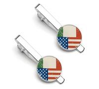 Italy U.S. Flag Novelty Tie Clips for Men Trendy Necktie Bar Pins Holder Wedding Birthday Gift
