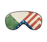 Italy U.S. Flag Printed Sleep Mask for Unisex Adult Soft Night Blindfold with Adjustable Strap