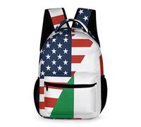 Italy U.S. Friendship Flag Cute Backpacks for Laptop Casual Daypack Backpack with Compartment for Travel Work