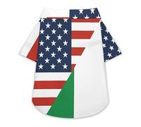 Italy U.S. Friendship Flag Pet Shirt Button Up Summer Clothes Breathable T-Shirt for Small Medium Dogs Cats