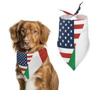 Italy U.S. Friendship Flag Pet Triangle Adjustable Bandana Comfortable Bibs Puppy Scarfs Washable Kerchief for Small Medium Pets