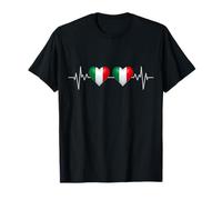 Italy USA Flag Heart Italian American Love Heartbeat, Italia T-Shirt