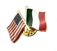 Italy USA Italian United States of America American Friendship Metal Enamel Country Flags Pin Badge