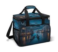 Italy Venice Grand Canal At Night Large Lunch Bag Soft Cooler Bag Insulated Thermal Bag Reusable Grocery Bags for Office Picnic Beach