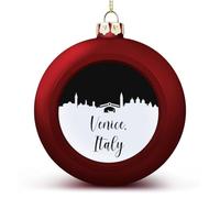 Italy Venice Skyline Xmas Balls Ornaments Venice City Silhouette Christmas Decorations Tree Balls for Holiday Wedding Party Decoration, Xmas Hanging Balls Tree Decorations