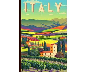 Italy: Vintage Travel Journal, Notebook, Diary for Home, School, Work or Italian Adventures | 110 Ruled Pages