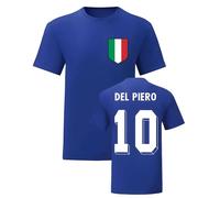 Italy Women's Alessandro Del Piero National Hero Tee'S in Blue | Size: Medium Italy Blue M