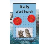 Italy Word Search Book Puzzles: Word Searches with Easy to Read Print about Italy, Italian Culture, Italian Cities and More | 6 x 9 inches, 110 pages ... Gift for Vacations, Holidays and Relaxation.