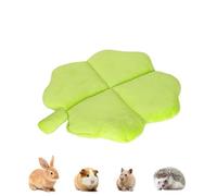 ITANDME Rabbit Bed Rabbit Pad All-Season Soft Leaf-Shaped Small Pet Bed - Comfortable Breathable Guinea Pig Pad for Guinea Pigs, Rabbits, Chinchillas, Ferrets, Hedgehogs (Green Four-Leaf Clover)