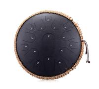 Itanium Steel Tongue Drum Empty Percussion Tambourine Musical Instrument Profession 15 Notes 13inch D Tones Handpan(Grey)