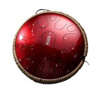 Itanium Steel Tongue Drum Empty Percussion Tambourine Musical Instrument Profession 15 Notes 13inch D Tones Handpan(Agate Red)