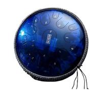 Itanium Steel Tongue Drum Empty Percussion Tambourine Musical Instrument Profession 15 Notes 13inch D Tones Handpan(Sapphire blue)