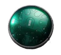 Itanium Steel Tongue Drum Empty Percussion Tambourine Musical Instrument Profession 15 Notes 13inch D Tones Handpan(Jade green)