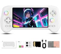 iTAP RG557 Handheld Gaming Console, 5.48-inch AMOLED Screen, Android Retro Game Player with 256GB Storage & 4000+ Preloaded Games - Suitable for Adults and Kids (White)