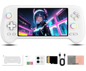 iTAP RG557 Handheld Gaming Console, 5.48-inch AMOLED Screen, Android Retro Game Player with 256GB Storage & 4000+ Preloaded Games - Suitable for Adults and Kids (White)