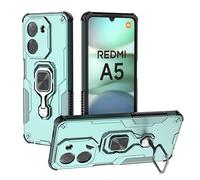 iTape Magnetic bracket mobile phone case for Xiaomi Redmi A5 4G, military-grade four-corner airbag shockproof protection mobile phone case, 360° metal bracket compatible with finger ring buckle Green