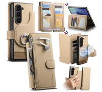 iTape This twill magnetic phone case is compatible with the Samsung Galaxy Z Fold7, featuring a large-capacity SIM card slot, a 2-in-1 design, a ring holder, and wireless charging. Yellow