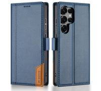 iTape Wallet Case for Samsung Galaxy S23 Ultra, Soft Touch, Flip Kickstand, RFID Anti-Theft, Large Card Slots, Wallet Blue