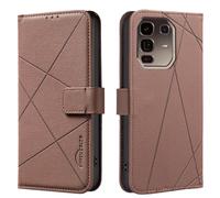 iTape Wallet phone case for Infinix Note 50 Pro+ 5G, RFID anti-theft wallet, pressed edge leather case flip cover stand Brown