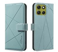 iTape Wallet phone case for Motorola Moto G86, RFID anti-theft wallet, pressed edge leather case flip cover stand Green