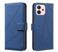 iTape Wallet phone case for OPPO Reno 14F, RFID anti-theft wallet, pressed edge leather case flip cover stand Blue