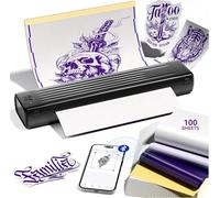 Itari A886 Tattoo Stencil Printer Bluetooth with 100 Pcs Tattoo Disposables, Tattoo Printer for Artists & Beginners, Newly Thermal Printer Transfer Kits Compatible with Phone, Tablet & PC, Black