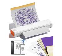 Itari M08F Tattoo Printer, with 10pcs Transfer Paper, Bluetooth Tattoo Machine on Skin Tattooing, Tattoo Stencil Printer Compatible with IPad & Phone & PC, White
