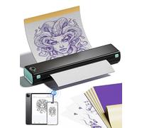 Itari M08F Thermal Tattoo Printer, Bluetooth Tattoo Stencil Printer Copier with 10pcs Transfer Paper, Portable, Black