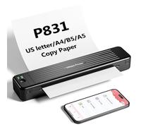 Itari P831 Wireless Portable Printer A4 for Invoice & Receipt Printing - 300DPI Mobile Device for Home Use and Travel, Supports Plain Copy Paper