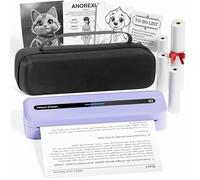Itari Portable Thermal Printer A4 Set with 4 Rolls of Thermal Paper & Carry Bag, 300 DPI Small Printer for Home Use & Travel Office, Inkless, Wireless, Bluetooth, Compatible with iOS & Android, Purple