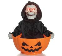 ITART Halloween Candy Bowl Grim Reaper Animated for Treat or Trick Candy Holder Container
