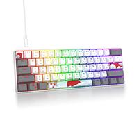 iTastatur 60% Mechanical Keyboard 61-Key Wired Gaming Keyboard with Red Switch RGB Lighting Effect PBT Keycaps Ultra-Compact Mini Keyboard Suitable for Win/Mac(61 White)