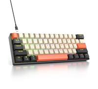 iTastatur 60% Mechanical Keyboard 61-Key Wired Gaming Keyboard with Red Switch RGB Lighting Effect PBT Keycaps Ultra-Compact Mini Keyboard Suitable for Win/Mac(61 Carbon)