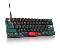 iTastatur 60 Percent Gaming Keyboard Mechanical with Linear Red Switch, 60% Wired Ultra-Compact Mini Keyboard Rainbow with PBT Keycaps for Ps4/Ps5/Xbox(61 Green)