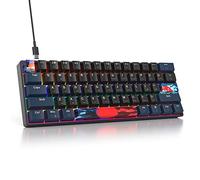 iTastatur 60 Percent Gaming Keyboard Mechanical with Linear Red Switch, 60% Wired Ultra-Compact Mini Keyboard Rainbow with PBT Keycaps for Ps4/Ps5/Xbox(61 Blue)