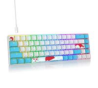 iTastatur 65% Mechanical Keyboard 68-Key Wired Gaming Keyboard with Blue Switch RGB Lighting Effect PBT Keycaps Ultra-Compact Mini Keyboard Suitable for Win/Mac(68 Sea)