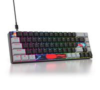 iTastatur 65% Mechanical Keyboard 68-Key Wired Gaming Keyboard with Red Switch RGB Lighting Effect PBT Keycaps Ultra-Compact Mini Keyboard Suitable for Win/Mac(68 Dark)